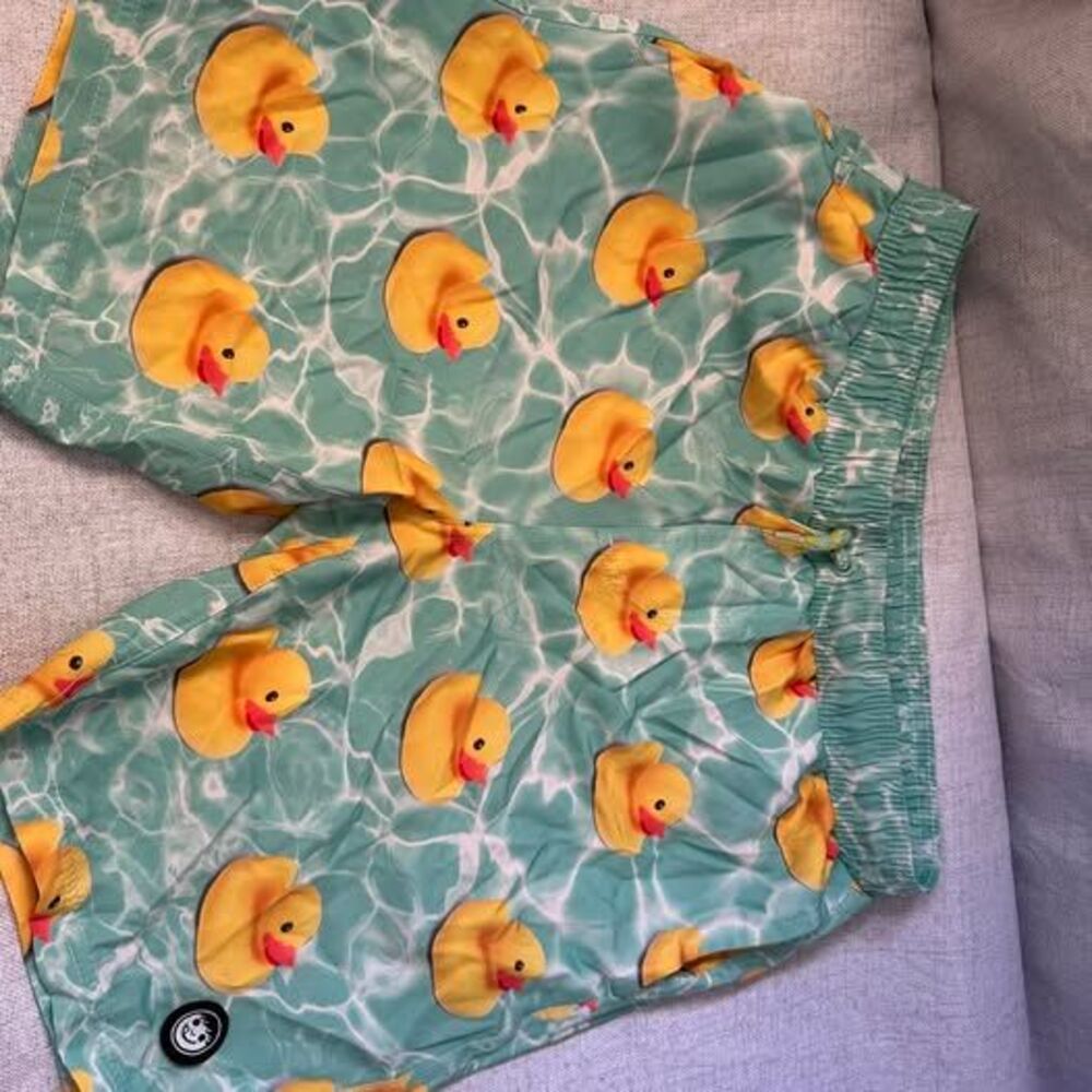 Neff Rubber Duck Print Swim Trunks Size Large